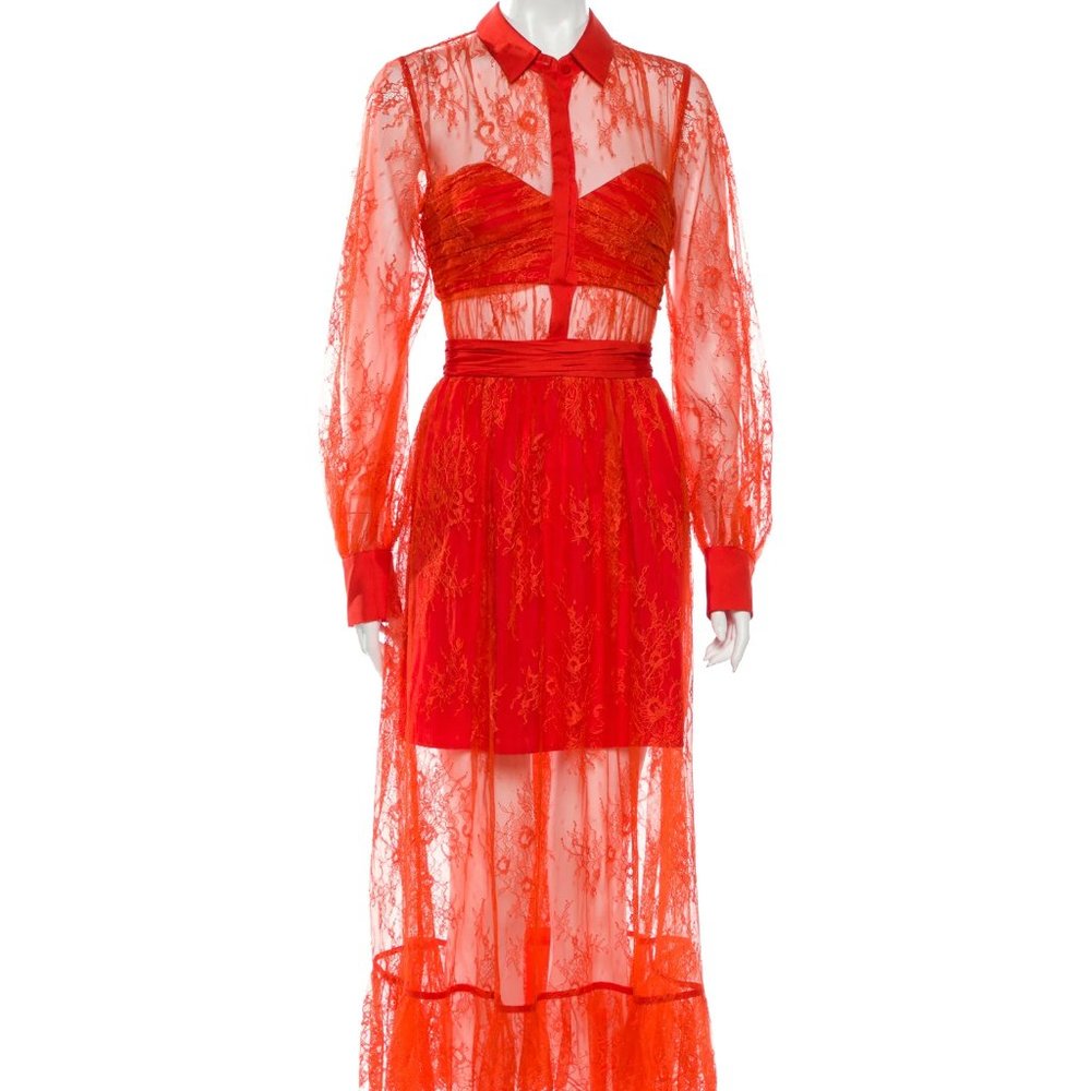 SELF-PORTRAIT Maxi Lace Dress w/ Tags Size: M | US6, UK10 - Picture 13 of 16